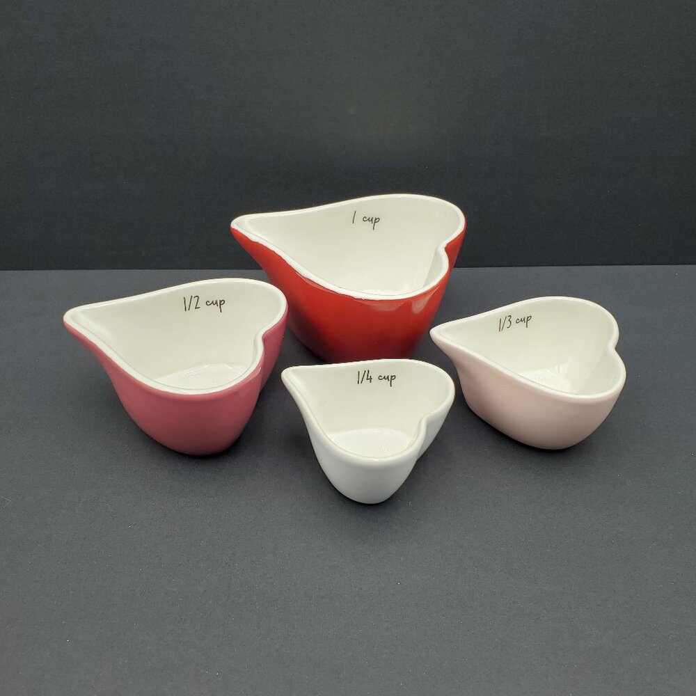 Bake Shop Heart Shaped Measuring Cups Masterclass Ceramic Nesting Heart Cups